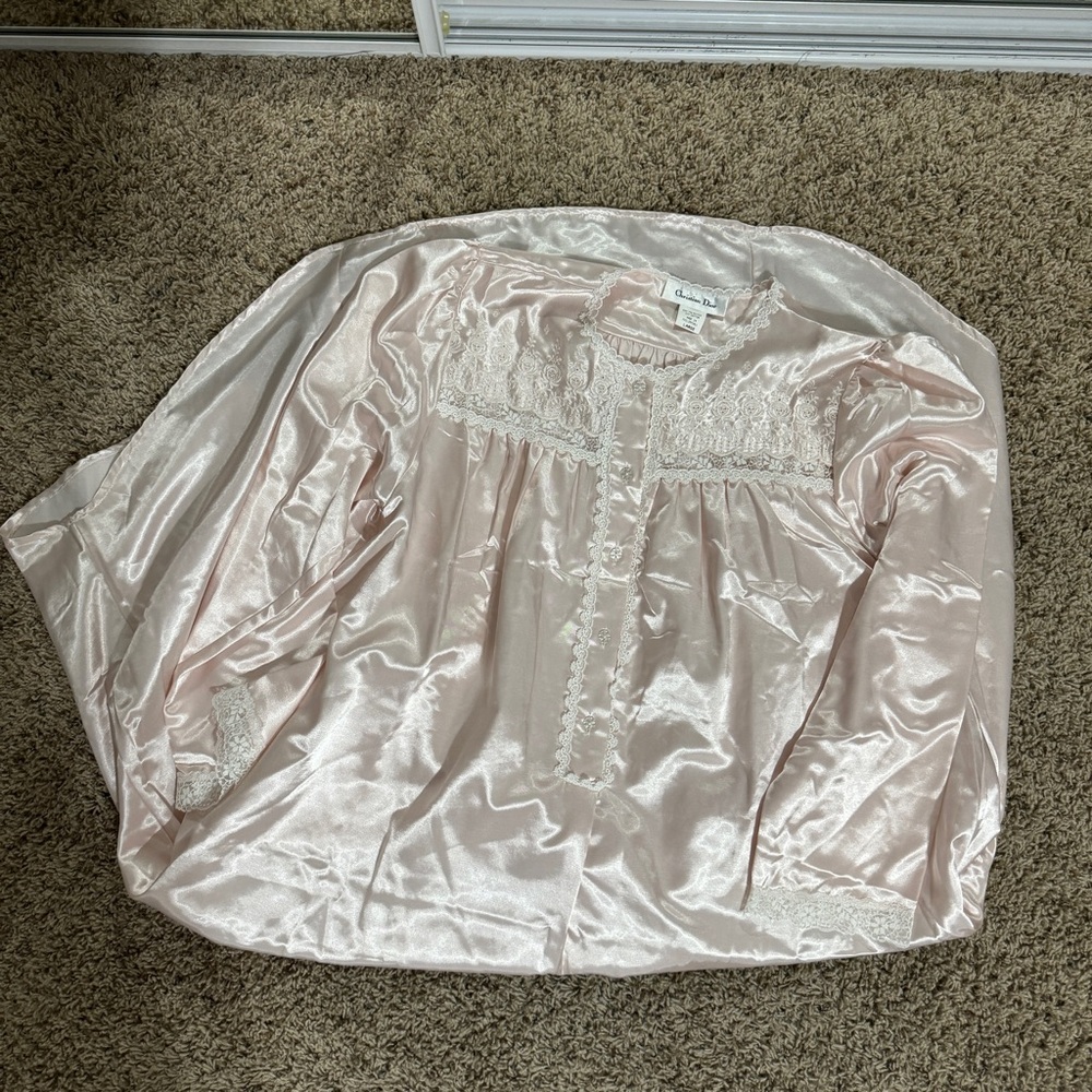 Vintage Christian Dior Baby Pink Satin Nighty - Picture 6 of 8